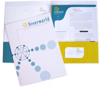 Hiverworld - Branding Print Design - Folder, Business Card, Letterhead, Sellsheets